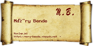 Móry Bende névjegykártya